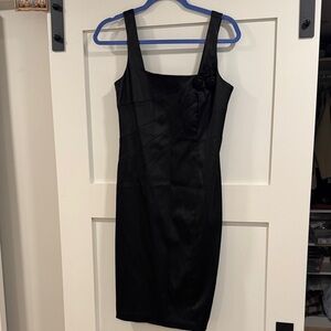 Calvin Klein black satin dress sz 6